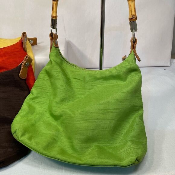 VINTAGE 4 in One INTERCHANGEABLE BAMBOO HANDLE HANDBAG - Picture 2 of 8